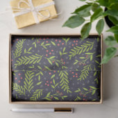 KerstCypress Snowflakes Berries Red Flowers Tissuepapier (Geschenk)