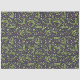 KerstCypress Snowflakes Berries Red Flowers Tissuepapier