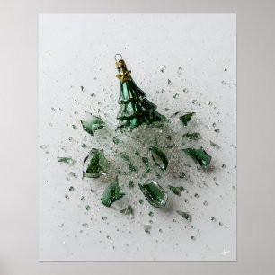 Kerstd Boomornament van Bovenaf Exploderend Poster