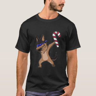 kerstdabbing German Shepherd Dog Candy Cane D T-shirt