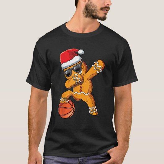 kerstdabbing Gingerbrood Man Dab Cool Basketb T-shirt (Voorkant)