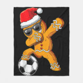kerstdabbing Gingerbrood Man Dab Soccer Footb Fleece Deken (Voorkant)