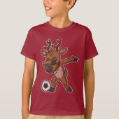 Kerstdabbing Reindeer Soccer T-shirt (Voorkant)