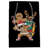 Kerstdabbing Santa Beer Schaats Rendier Xmas Medium Cadeauzakje (Voorkant)