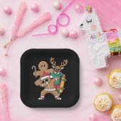 Kerstdabbing Santa Beer Schaats Rendier Xmas Papieren Bordje (Feest)