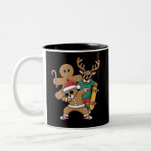 Kerstdabbing Santa Beer Schaats Rendier Xmas Tweekleurige Koffiemok (Links)