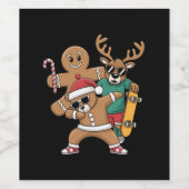 Kerstdabbing Santa Beer Schaats Rendier Xmas Wijn Etiket (Enkel label)