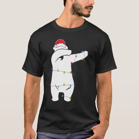 Kerstdabing Beer verlicht de kerstman voor kindere T-shirt (Voorkant)