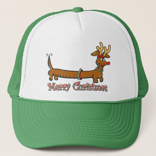 Kerstdachshind Trucker Pet (Voorkant)