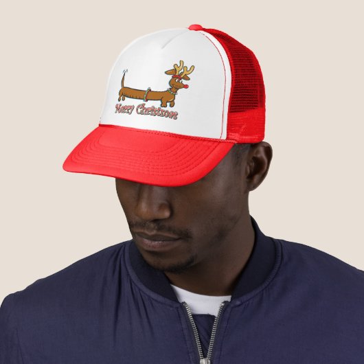 Kerstdachshind Trucker Pet (In situ)