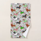 kerstdachshund, alle jassen bad handdoek (Handdoek)