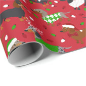 kerstdachshund, alle jassen cadeaupapier (Rol Hoek)
