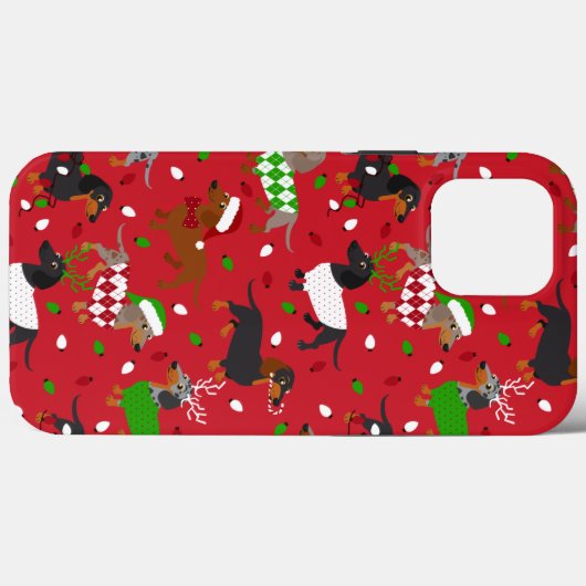 kerstdachshund, alle jassen Case-Mate iPhone case (Achterkant (horizontaal))