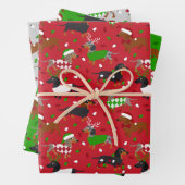 kerstdachshund, alle jassen inpakpapier vel (In situ)