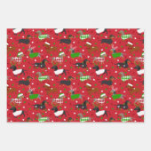 kerstdachshund, alle jassen inpakpapier vel (Voorkant)