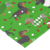 kerstdachshund Alle munten Tafelkleed (Gekanteld)