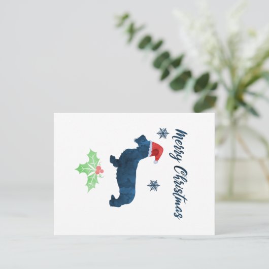 Kerstdachshund Briefkaart (Staand voorkant)