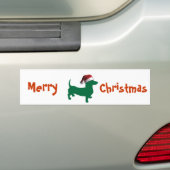 Kerstdachshund Bumpersticker (Op auto)