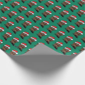 kerstdachshund Dog Cadeaupapier (Hoek)