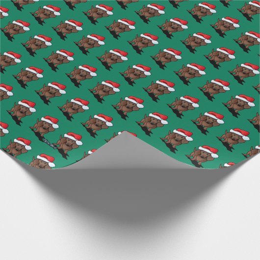 kerstdachshund Dog Cadeaupapier (Hoek)