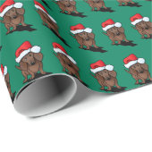 kerstdachshund Dog Cadeaupapier (Rol Hoek)