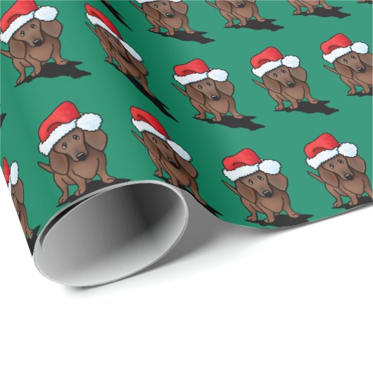 kerstdachshund Dog Cadeaupapier (Rol Hoek)