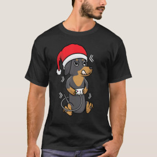 Kerstdachshund Dog Gamer Video Game We T-shirt
