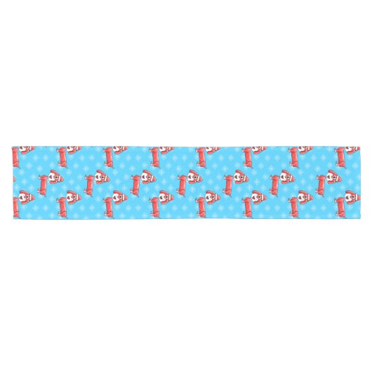 Kerstdachshund Dog Pattern Korte Tafelloper (Horizontaal)