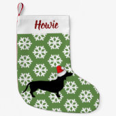 Kerstdachshund en Santa Hat Pet's Kleine Kerstsok (Voorkant)