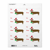 Kerstdachshund Etiket (Full Sheet)