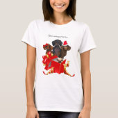 Kerstdachshund Family Tee Shirt (Voorkant)