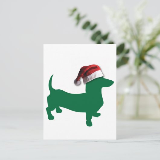 Kerstdachshund Feestdagenkaart (Staand voorkant)