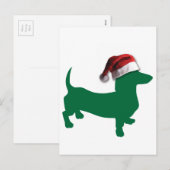Kerstdachshund Feestdagenkaart (Voorkant / Achterkant)