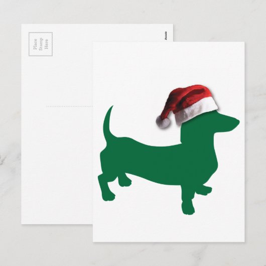 Kerstdachshund Feestdagenkaart (Voorkant / Achterkant)