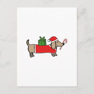 kerstdachshund feestdagenkaart