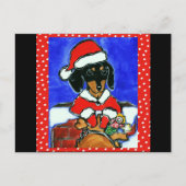 Kerstdachshund Feestdagenkaart (Voorkant)