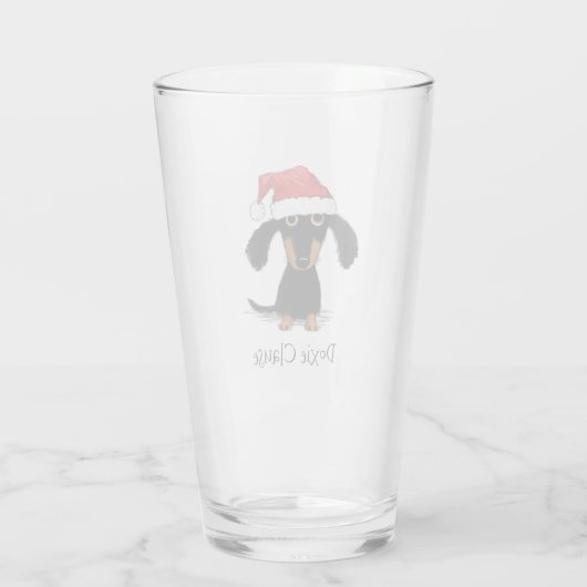 Kerstdachshund | Funny Xmas Wiener Dog Custom Glas (Achterkant)