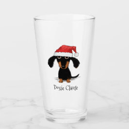 Kerstdachshund | Funny Xmas Wiener Dog Custom Glas