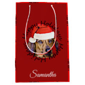 kerstdachshund-hond Aangepaste cadeautas (Voorkant)