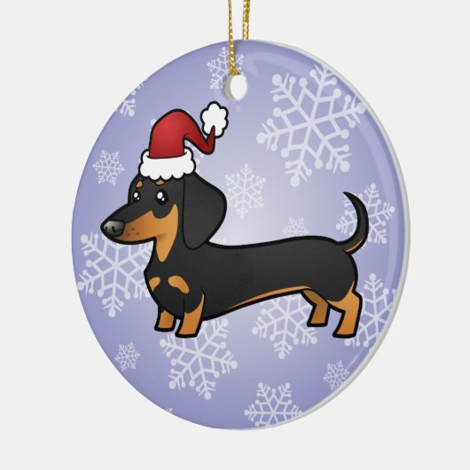Kerstdachshund Keramisch Ornament (Links)