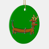 Kerstdachshund Keramisch Ornament (Rechts)