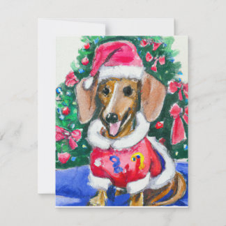 kerstdachshund, kleurschilder feestdagenkaart