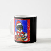 Kerstdachshund Koffiemok (Voorkant links)