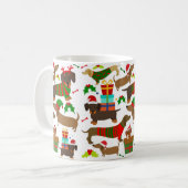 Kerstdachshund Koffiemok (Voorkant links)