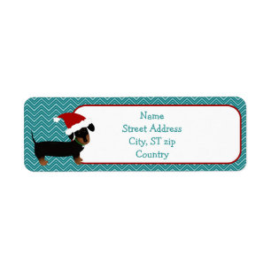 kerstdachshund-label etiket