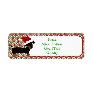kerstdachshund-label etiket