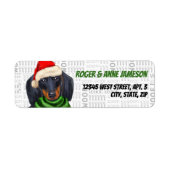 Kerstdachshund Lover Adres Etiket (Voorkant)