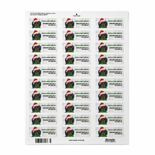 Kerstdachshund Lover Adres Etiket (Full Sheet)