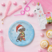 Kerstdachshund Papieren Bordje (Feest)