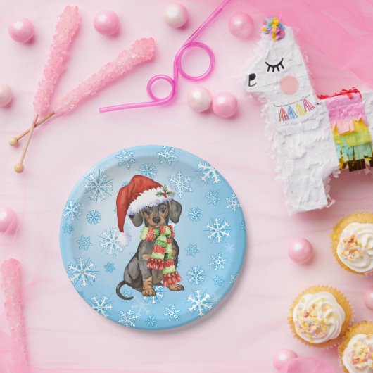 Kerstdachshund Papieren Bordje (Feest)